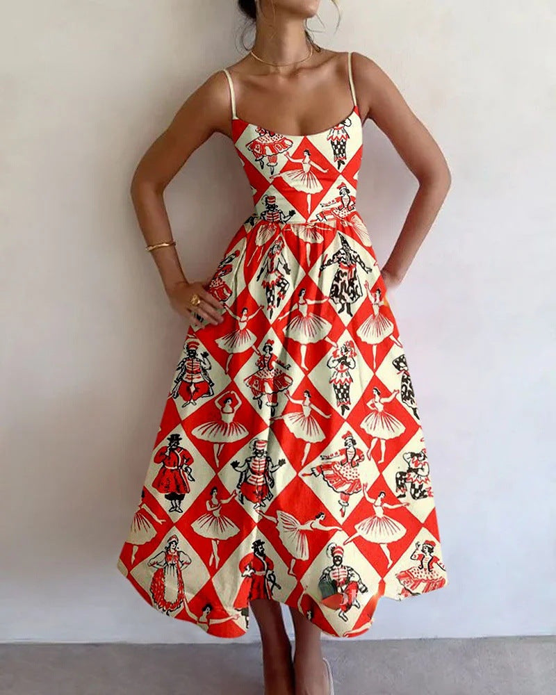 Virella - Vintage Carousel Midi Dress