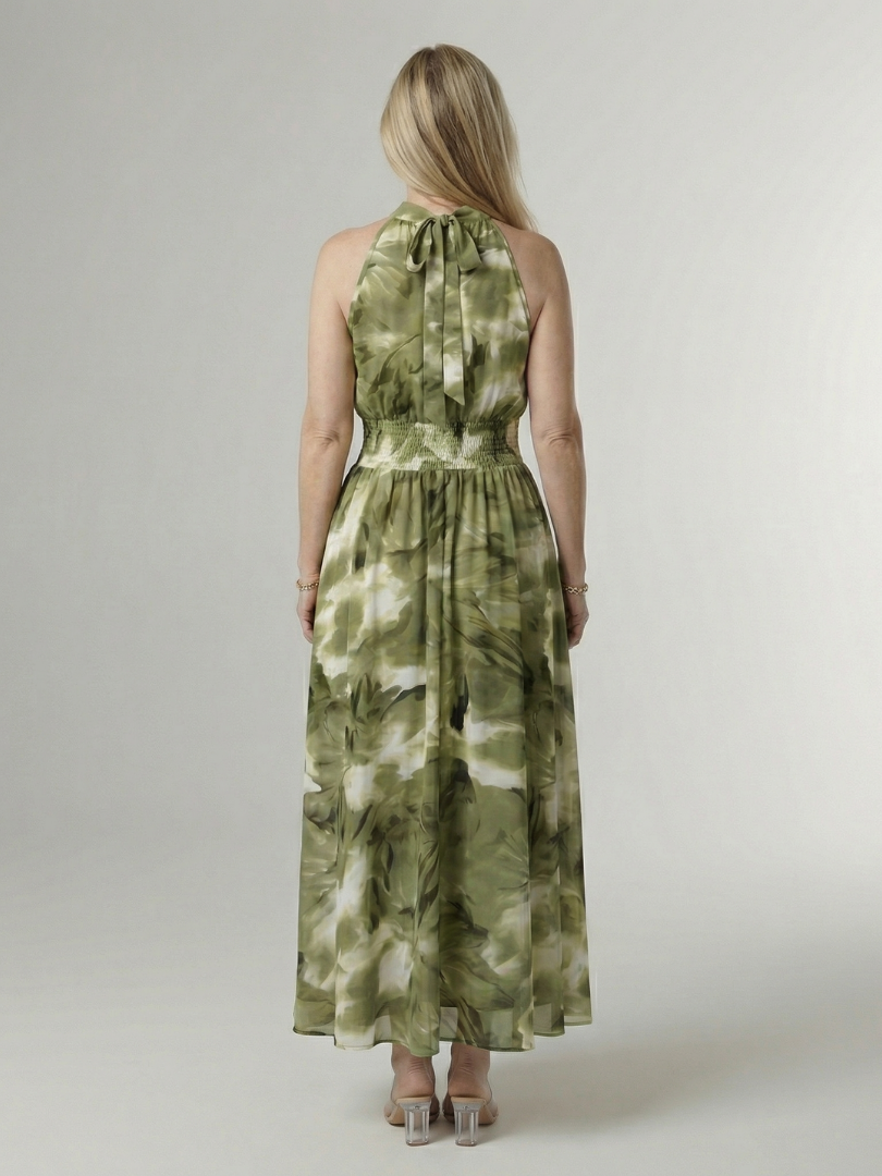 Sylin - Geraffineerde Halter Midi Jurk