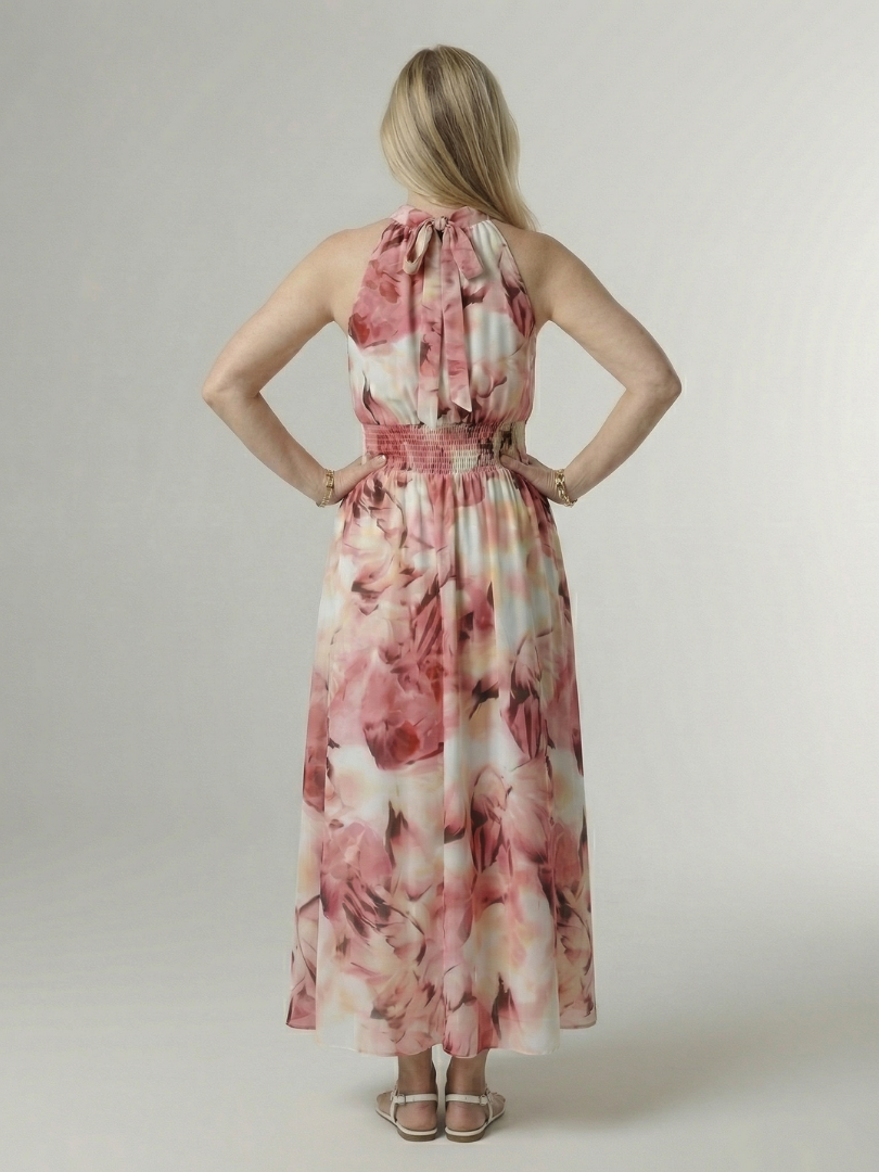 Sylin - Geraffineerde Halter Midi Jurk