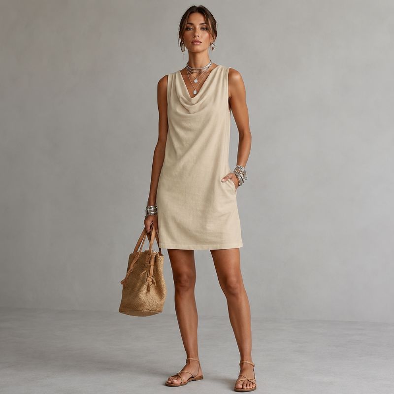 Grace | Sleeveless Draped Dress