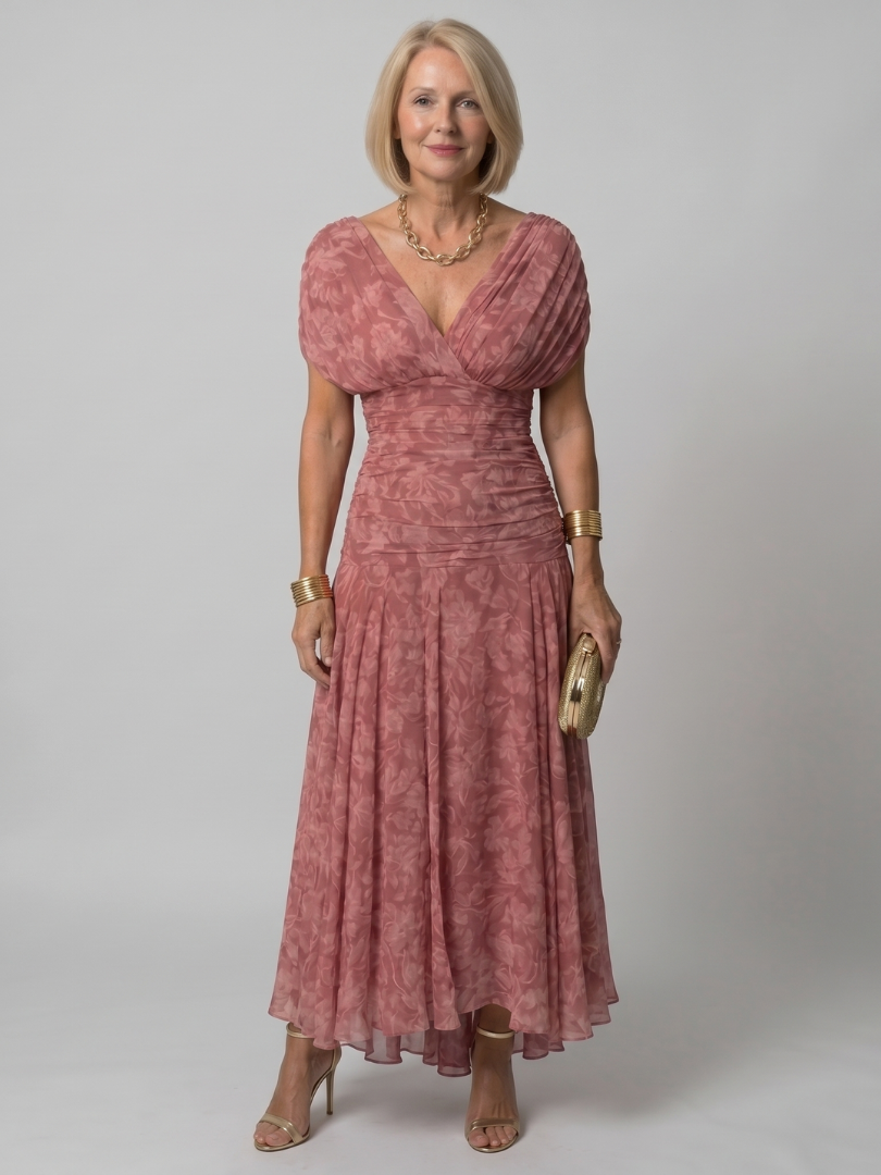 Calen - Off Shoulder Flow Midi Jurk