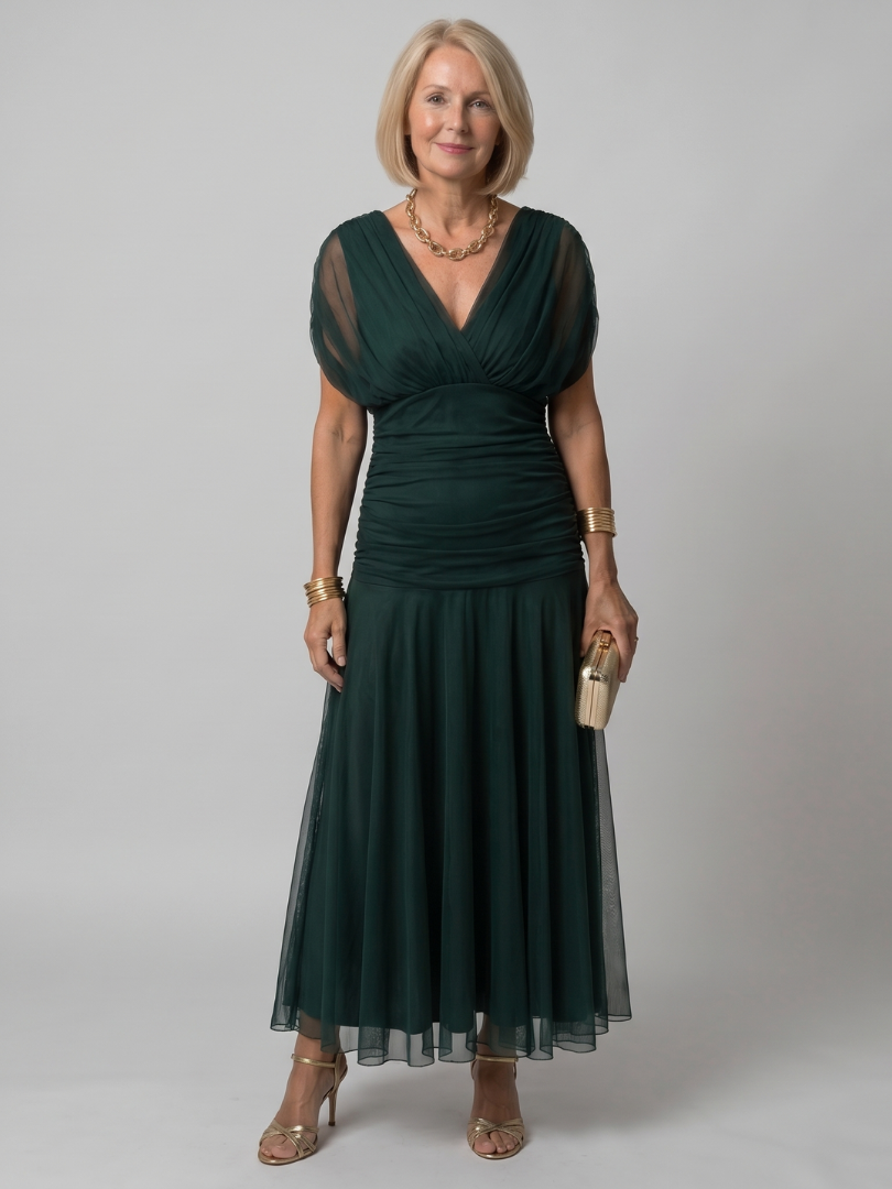Calen - Off Shoulder Flow Midi Jurk
