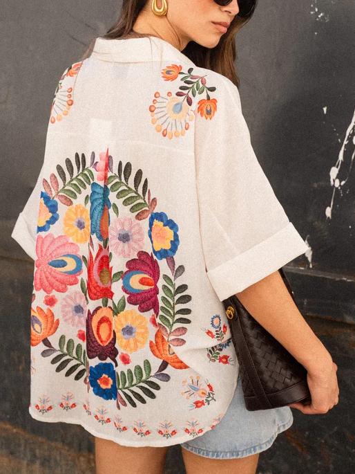 Carla | Floral Print Short-Sleeved Shirt