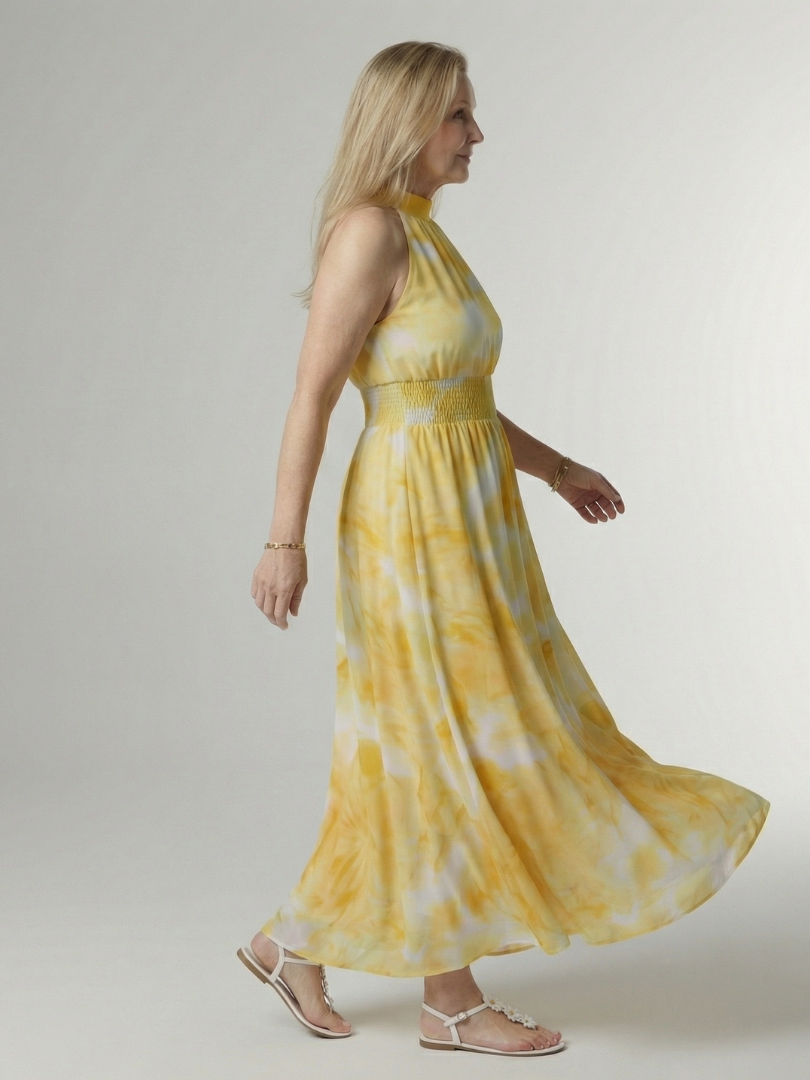 Sylin - Geraffineerde Halter Midi Jurk