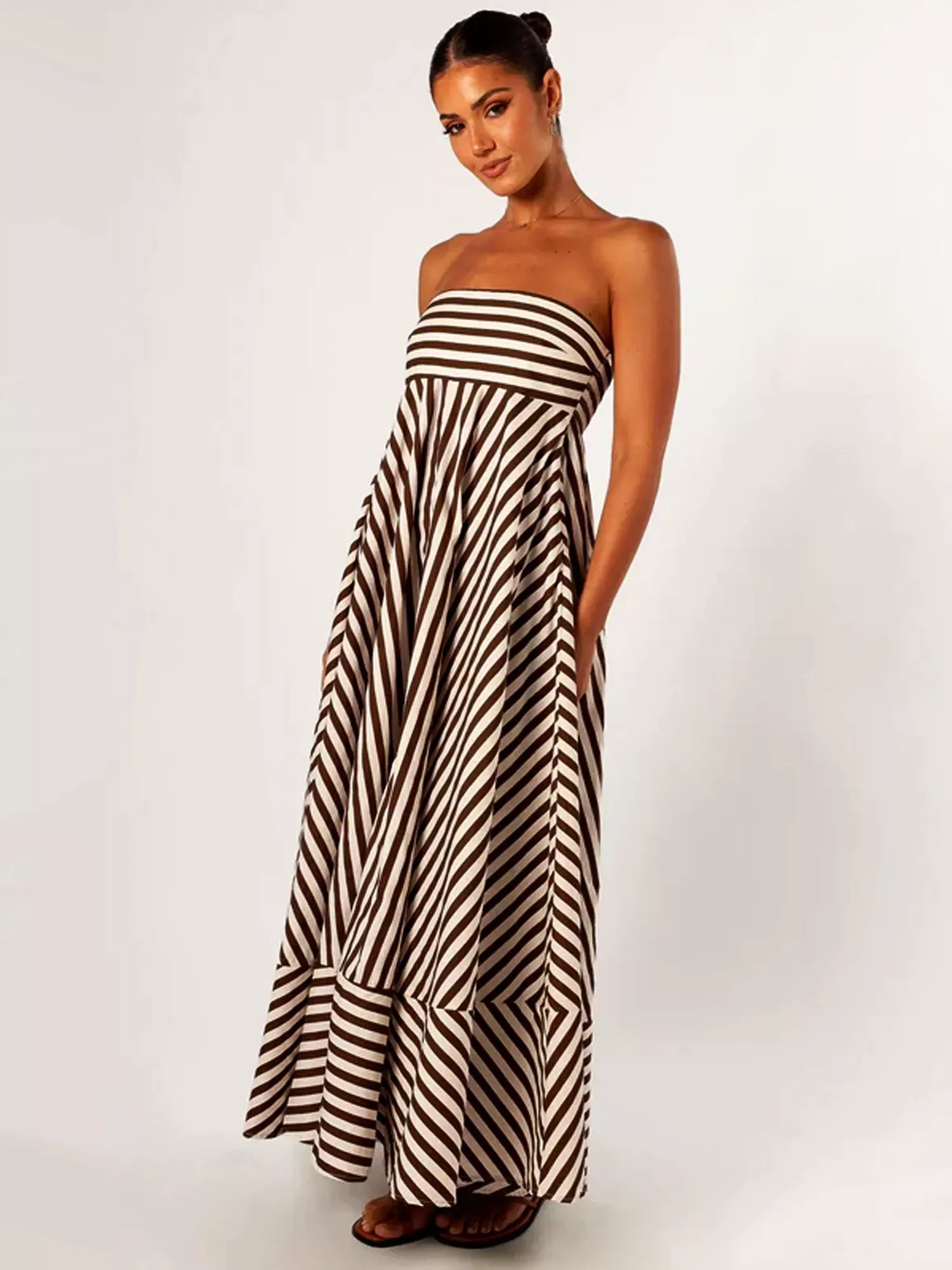 Seraphina™ | Nocturnal Charm Ruffle Maxi Dress