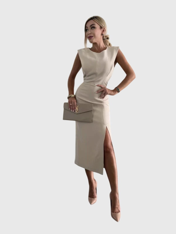 Lula™ | Tailored Midi Dress with Front Slit