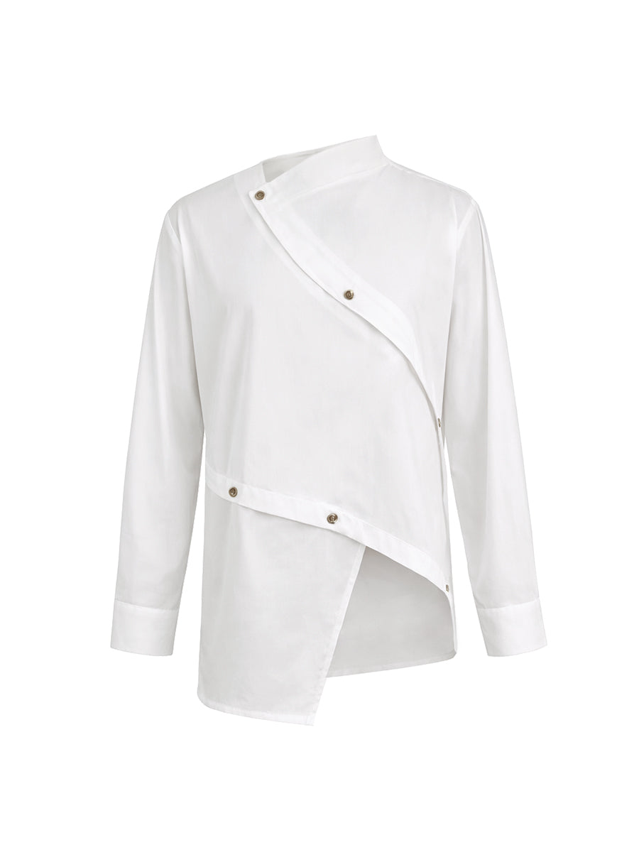 Avery™ Asymmetric Button Blouse