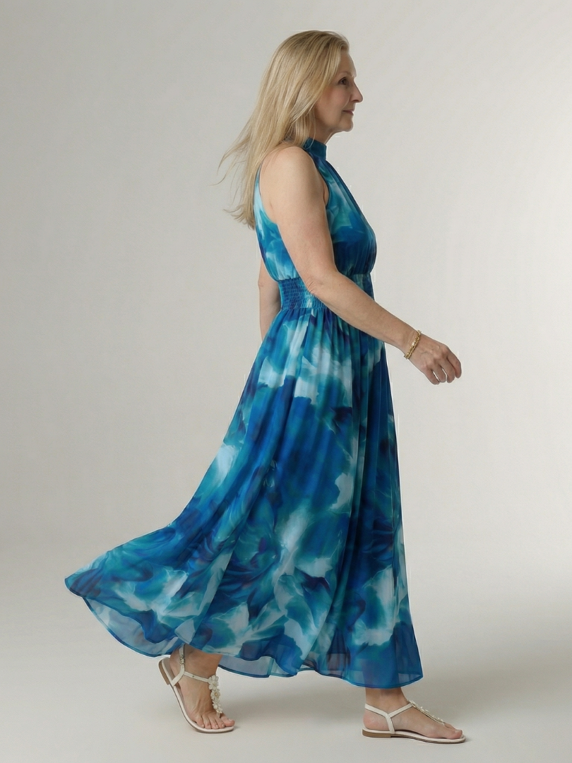Sylin - Geraffineerde Halter Midi Jurk