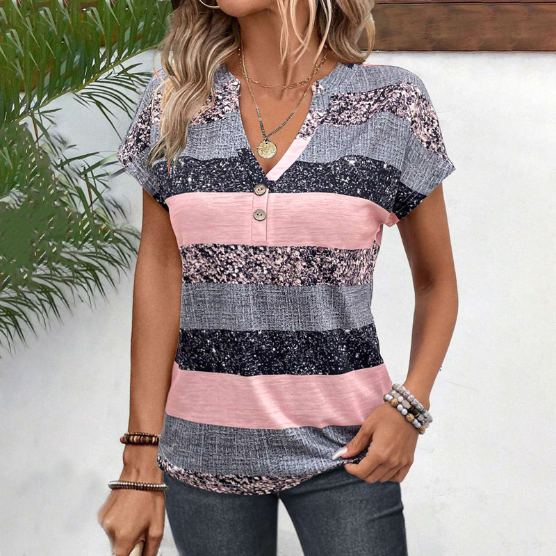 Madison™ | Effortless Stripe Button Top