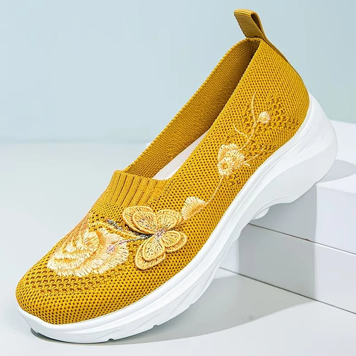 Leetha - Butterfly Embroidered Comfort Loafers