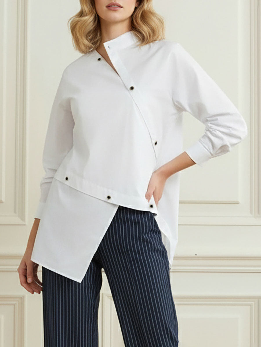Avery™ Asymmetric Button Blouse