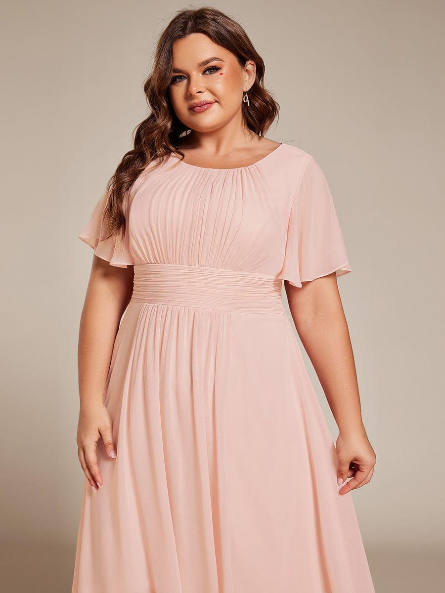 Scarlett | Flowy Chiffon Round Neckline A-Line Knee Length Dress