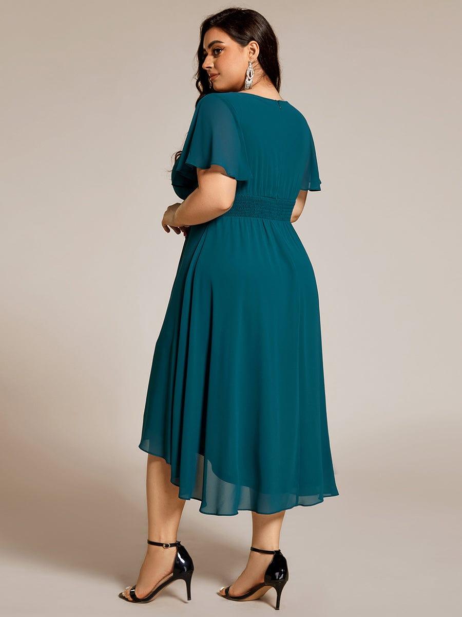 Elisa | Flowy Chiffon Round Neckline A-Line Knee Length Dress