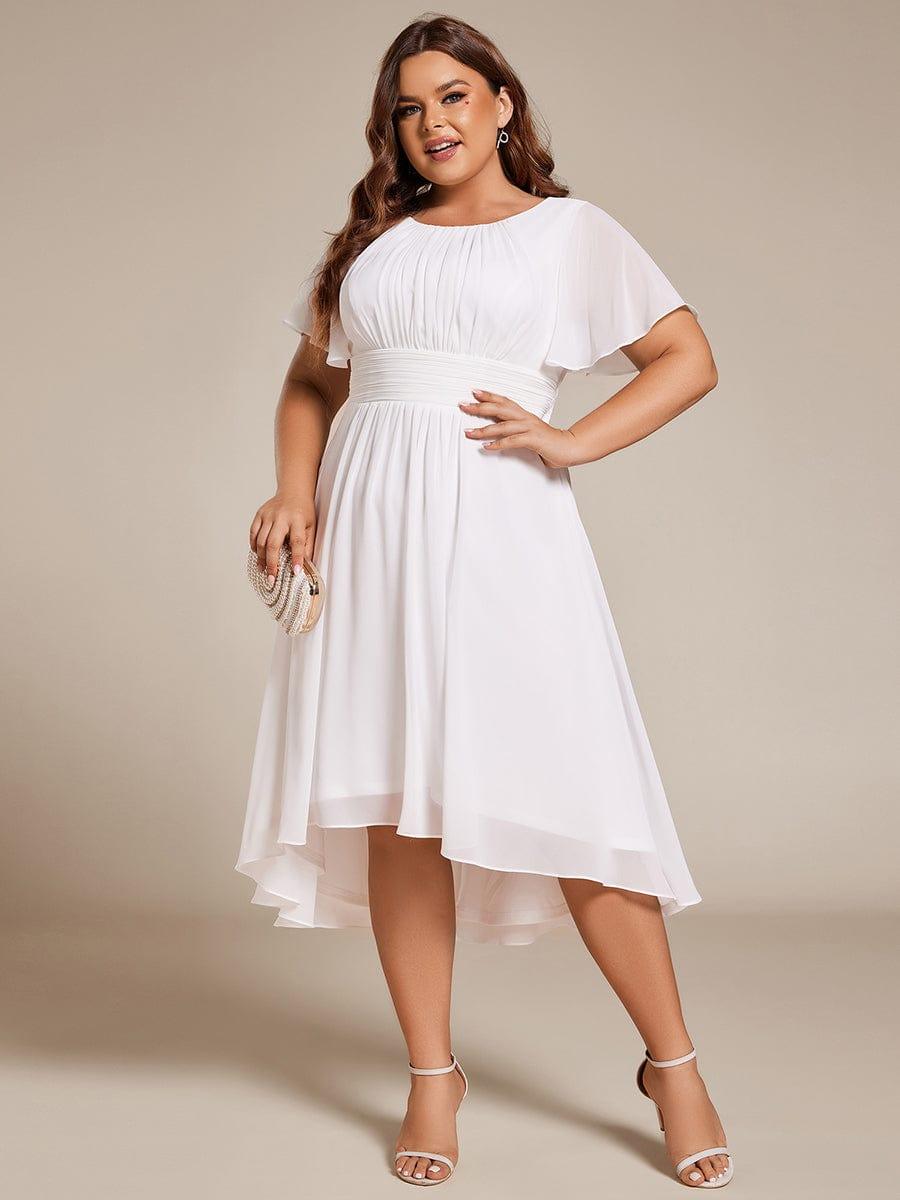EDEN | Flowy Chiffon Round Neckline A-Line Knee Length Dress
