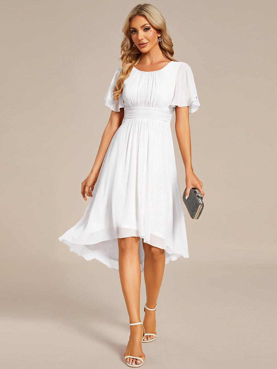EDEN | Flowy Chiffon Round Neckline A-Line Knee Length Dress