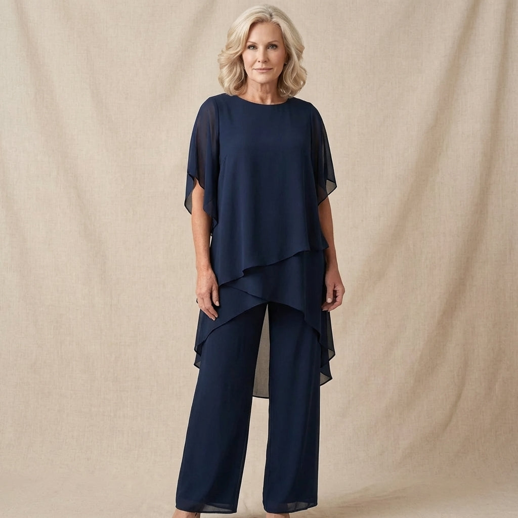 Kimmy - Draped Top with Palazzo Pants
