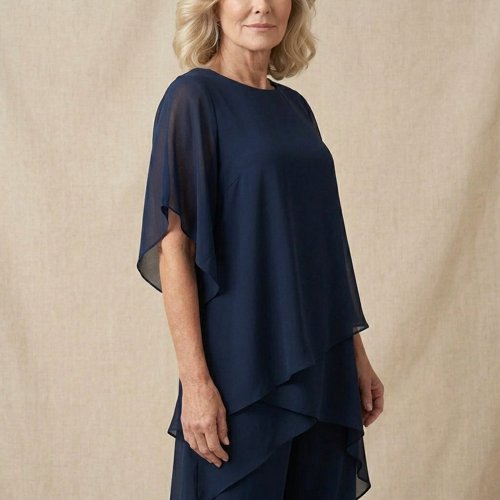 Kimmy - Draped Top with Palazzo Pants