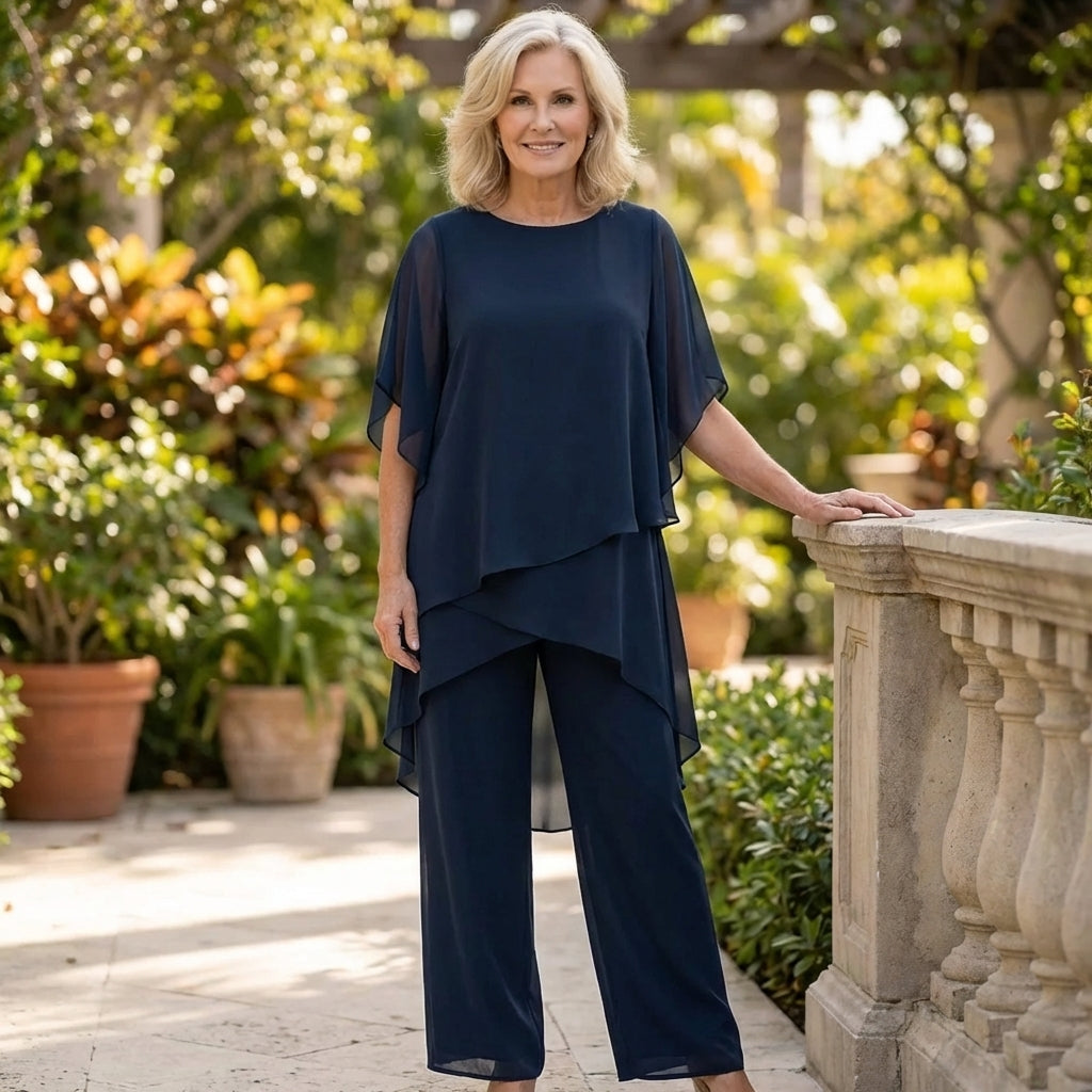 Kimmy - Draped Top with Palazzo Pants
