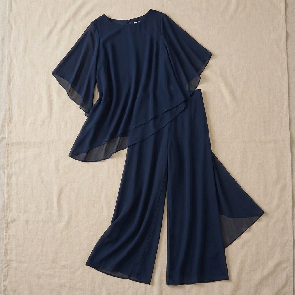 Kimmy - Draped Top with Palazzo Pants