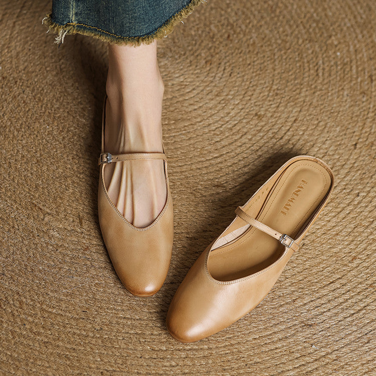 Merisa Genuine Leather Mules