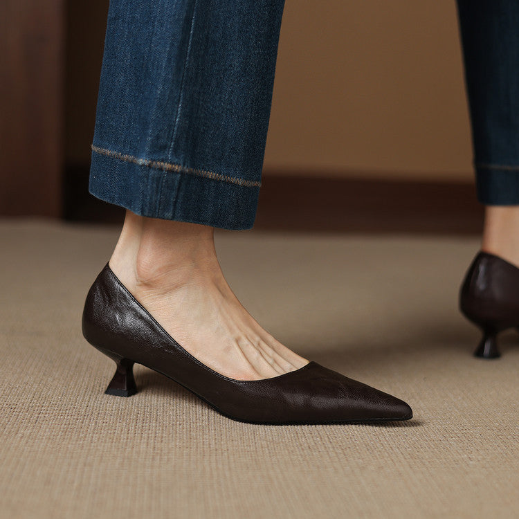 Elar Genuine Leather Heels