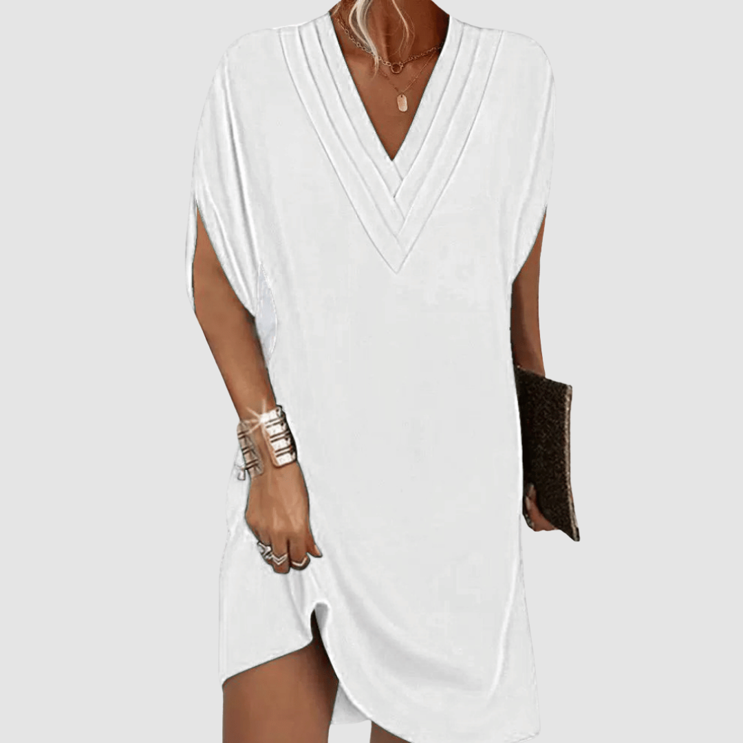 Alysa™- V Neck Elegant Half-Sleeve Dress