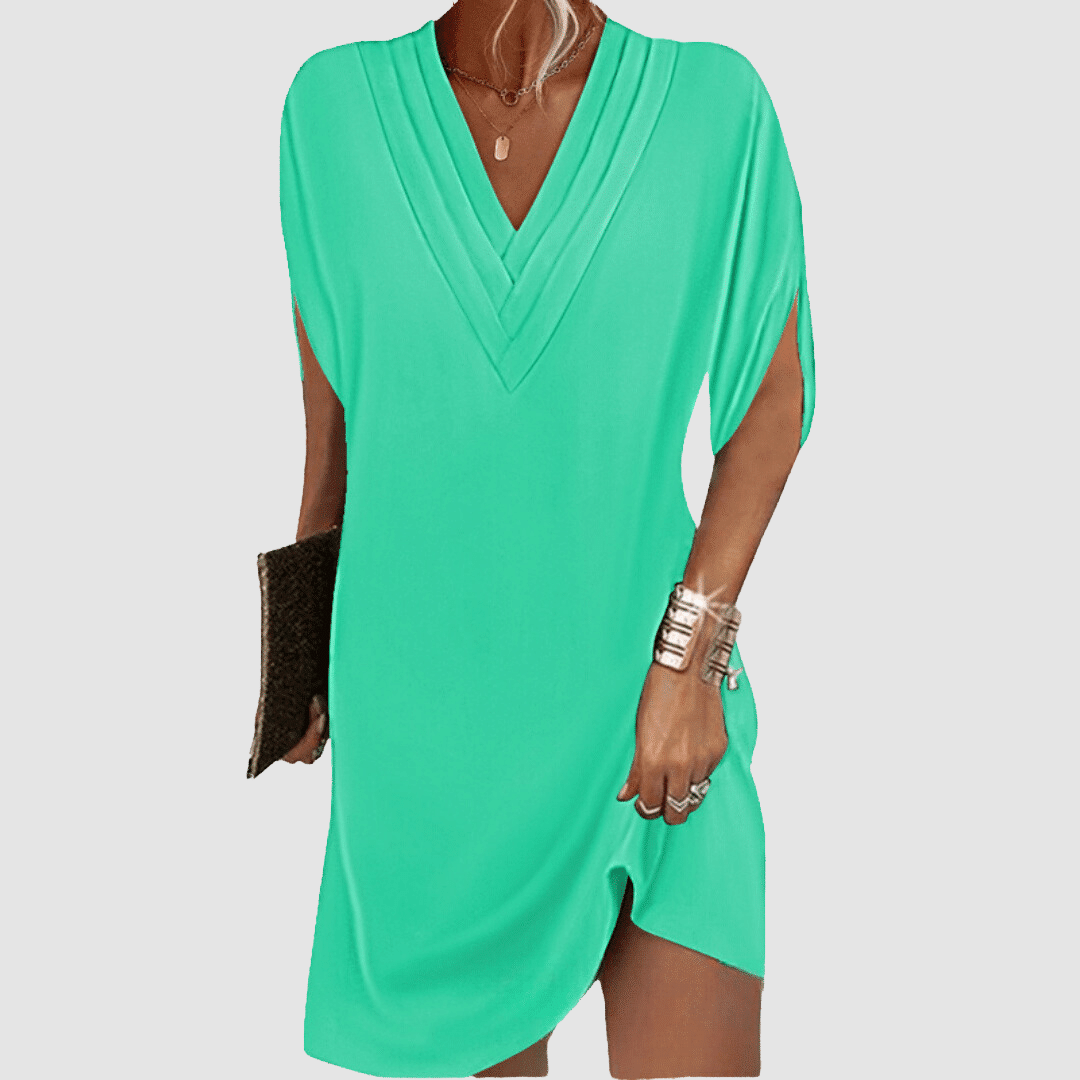 Alysa™- V Neck Elegant Half-Sleeve Dress