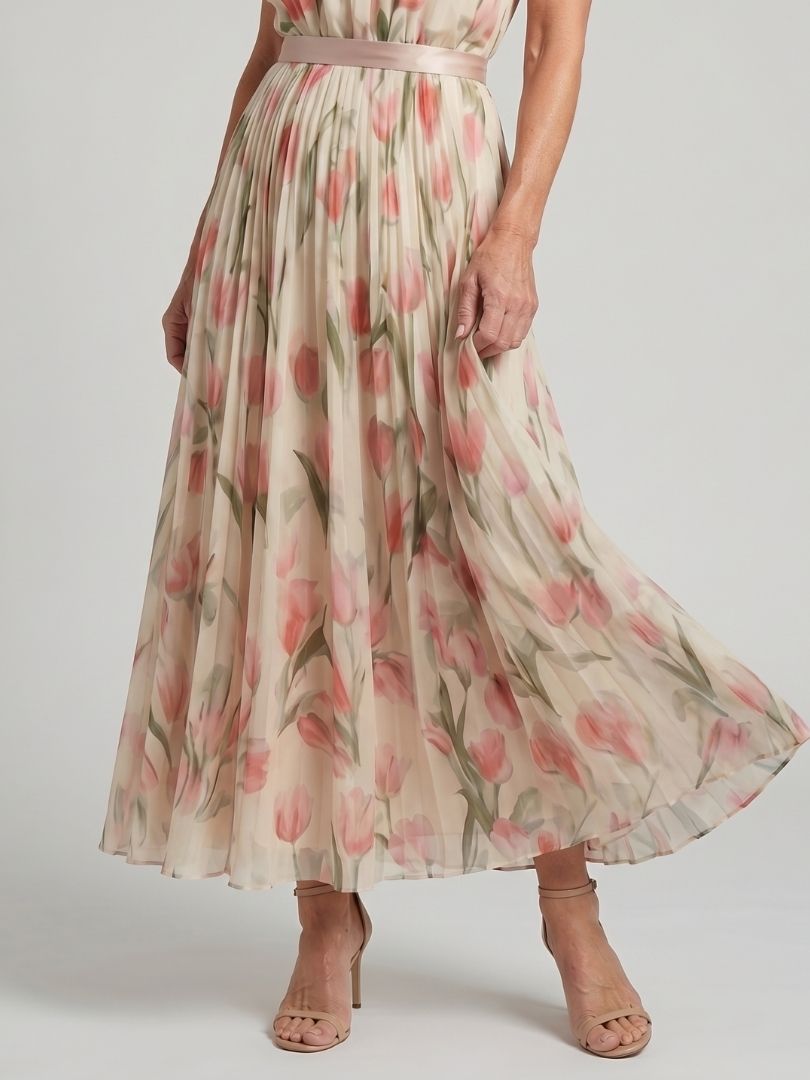 Aurelle - Halter Nech Bloemen Midi Jurk