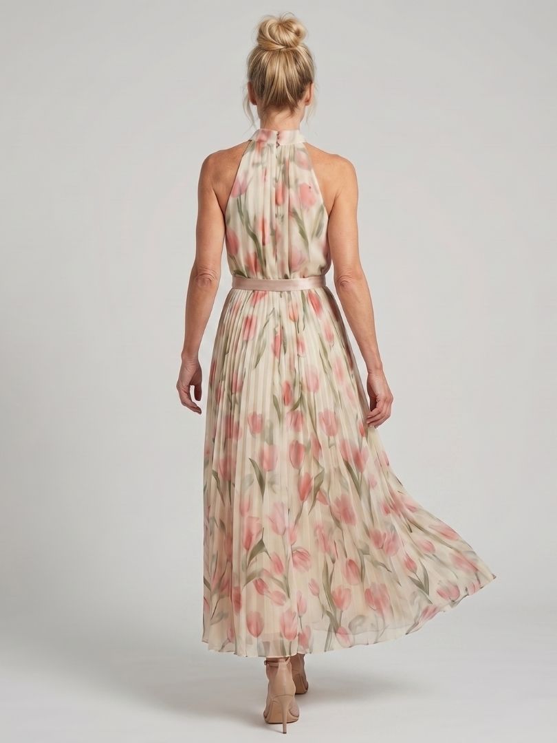 Aurelle - Halter Nech Bloemen Midi Jurk