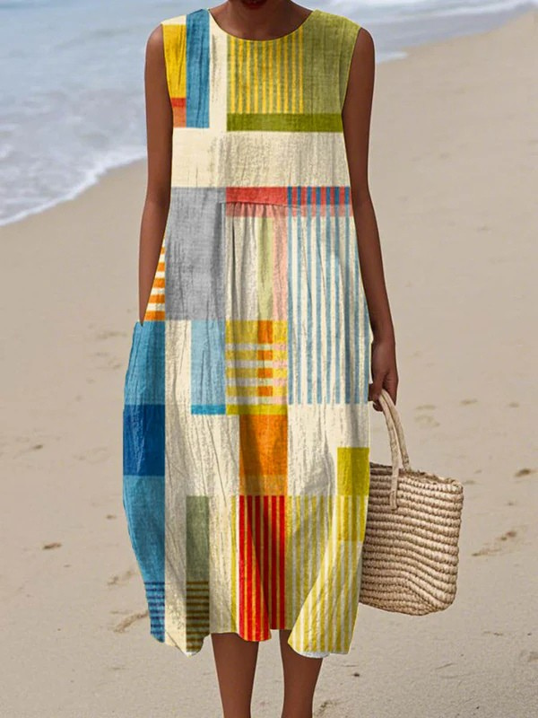 Rut | Black Geometric Midi Dress