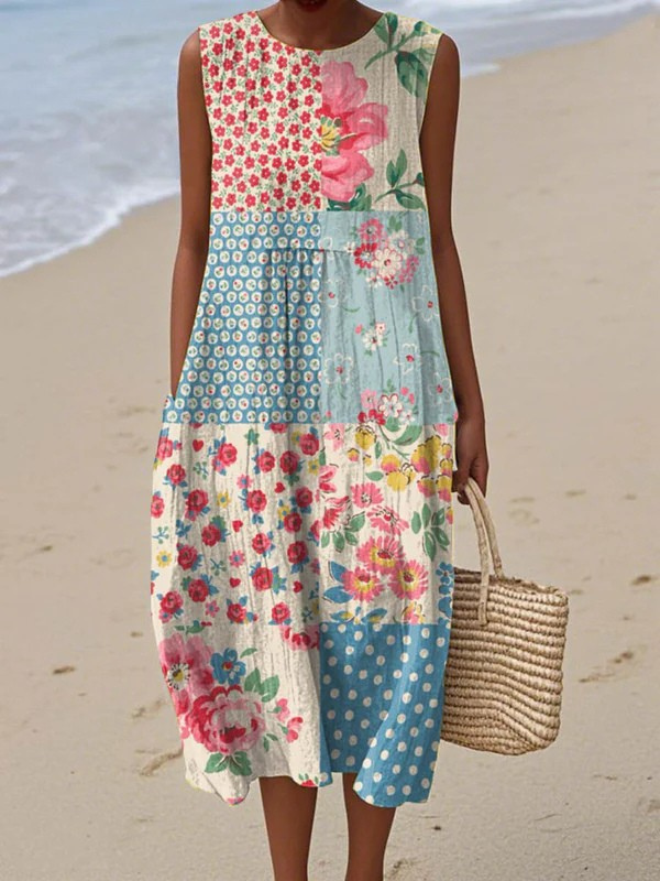 Lovisa | Patchwork Cotton Midi Dress