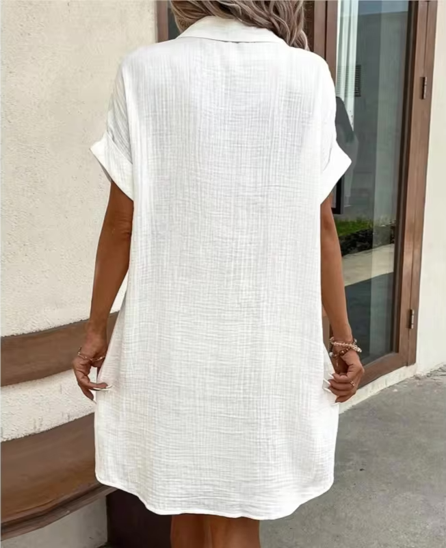 Mary - Monaco Women's Button Down Polo Style Shirt Dress