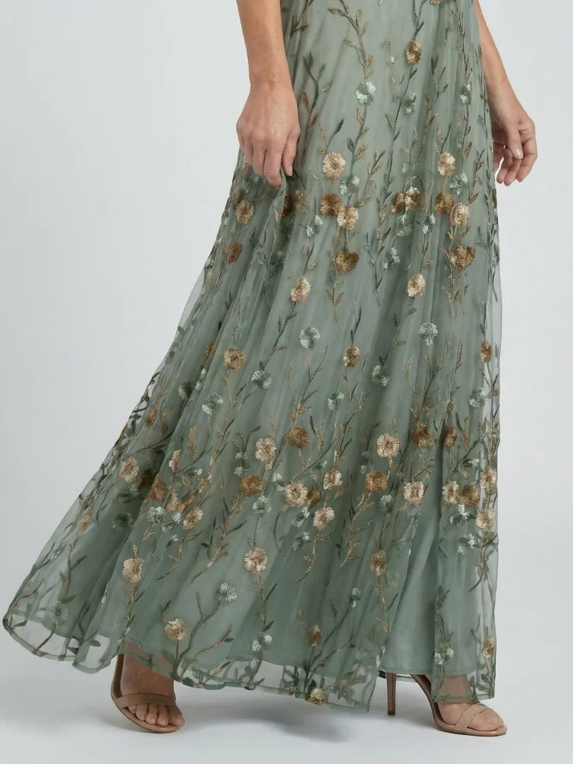 Floral Embroidered Maxi Dress – Summer Holiday Dress