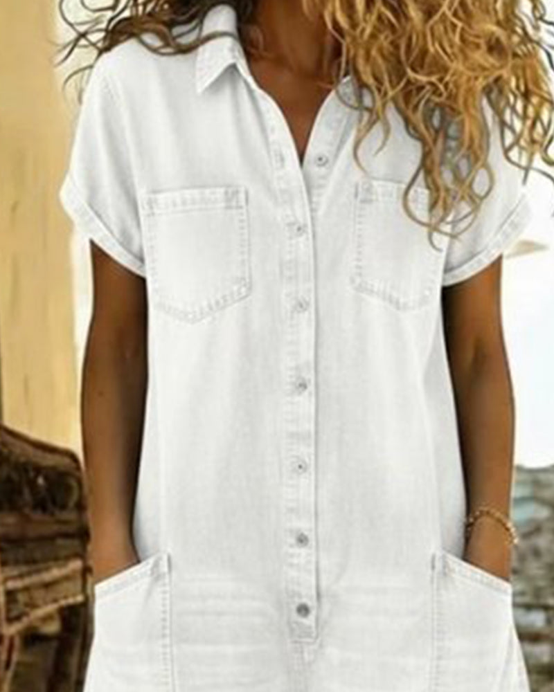 Lily™ Button-Up Denim Jumpsuit