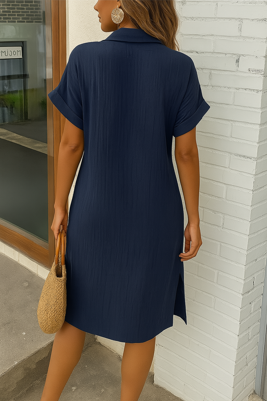 Mary - Monaco Women's Button Down Polo Style Shirt Dress