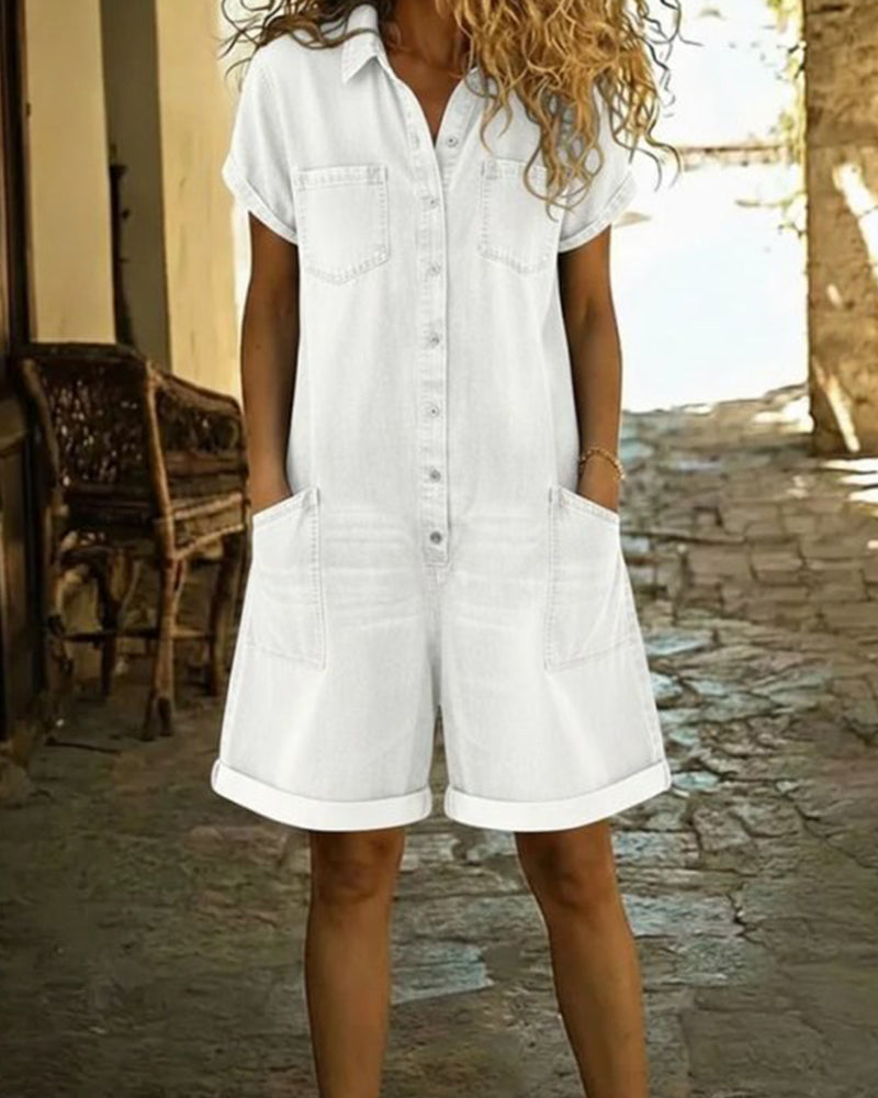 Lily™ Button-Up Denim Jumpsuit