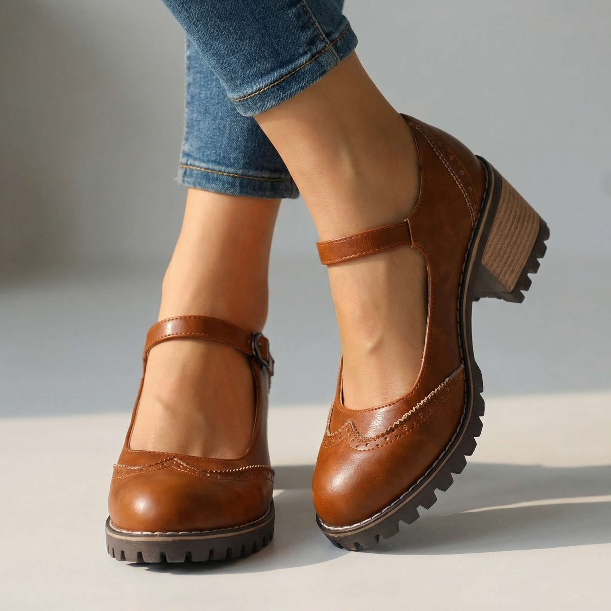 Marie™ | T-Strap Mary Jane Block Heels