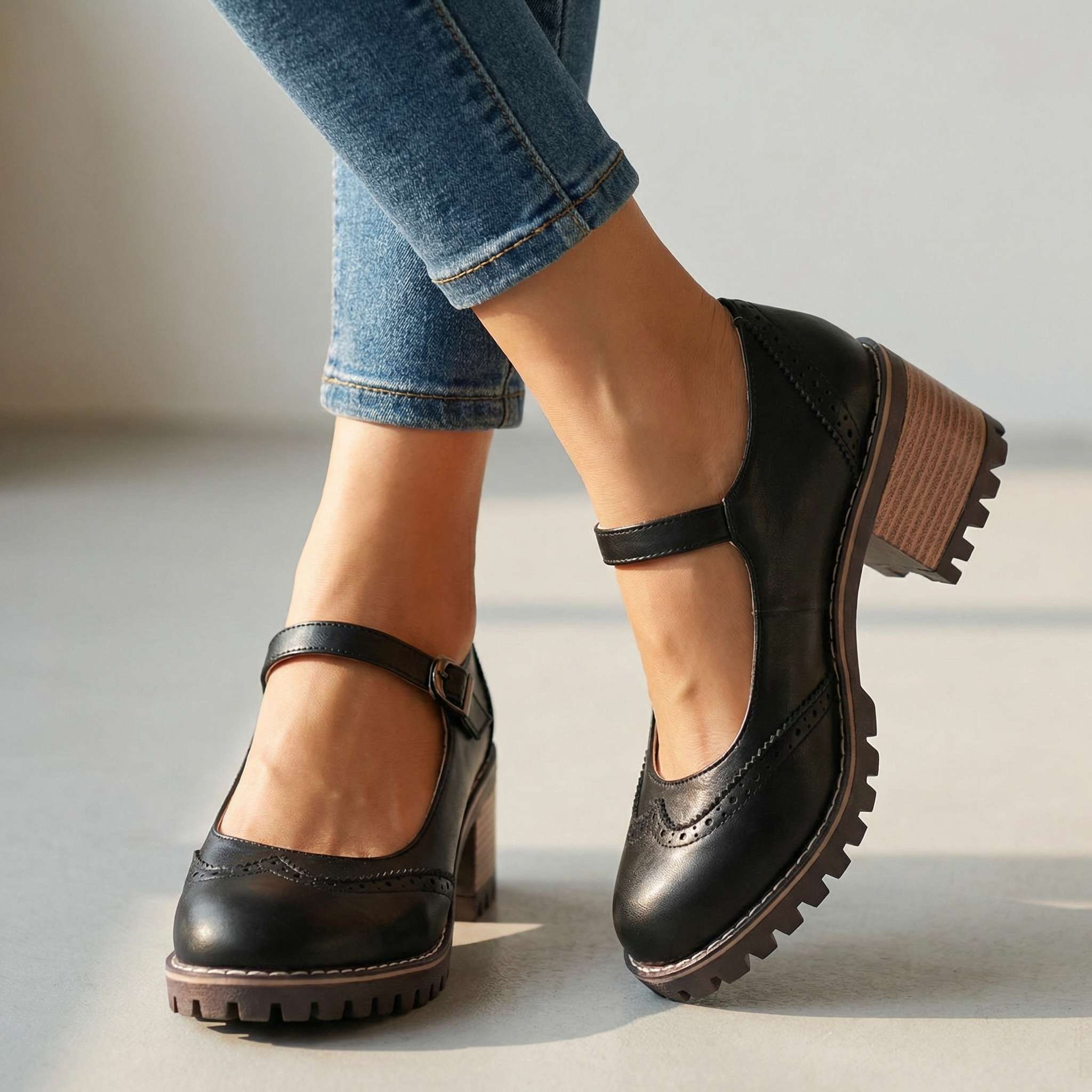 Marie™ | T-Strap Mary Jane Block Heels