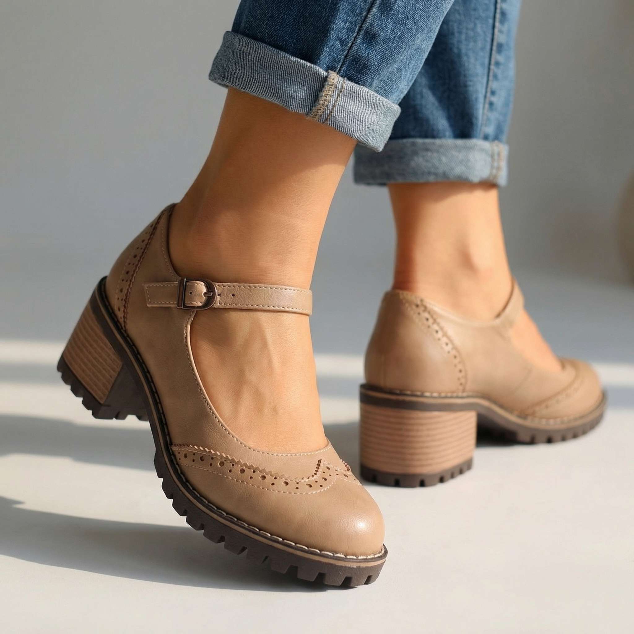 Marie™ | T-Strap Mary Jane Block Heels