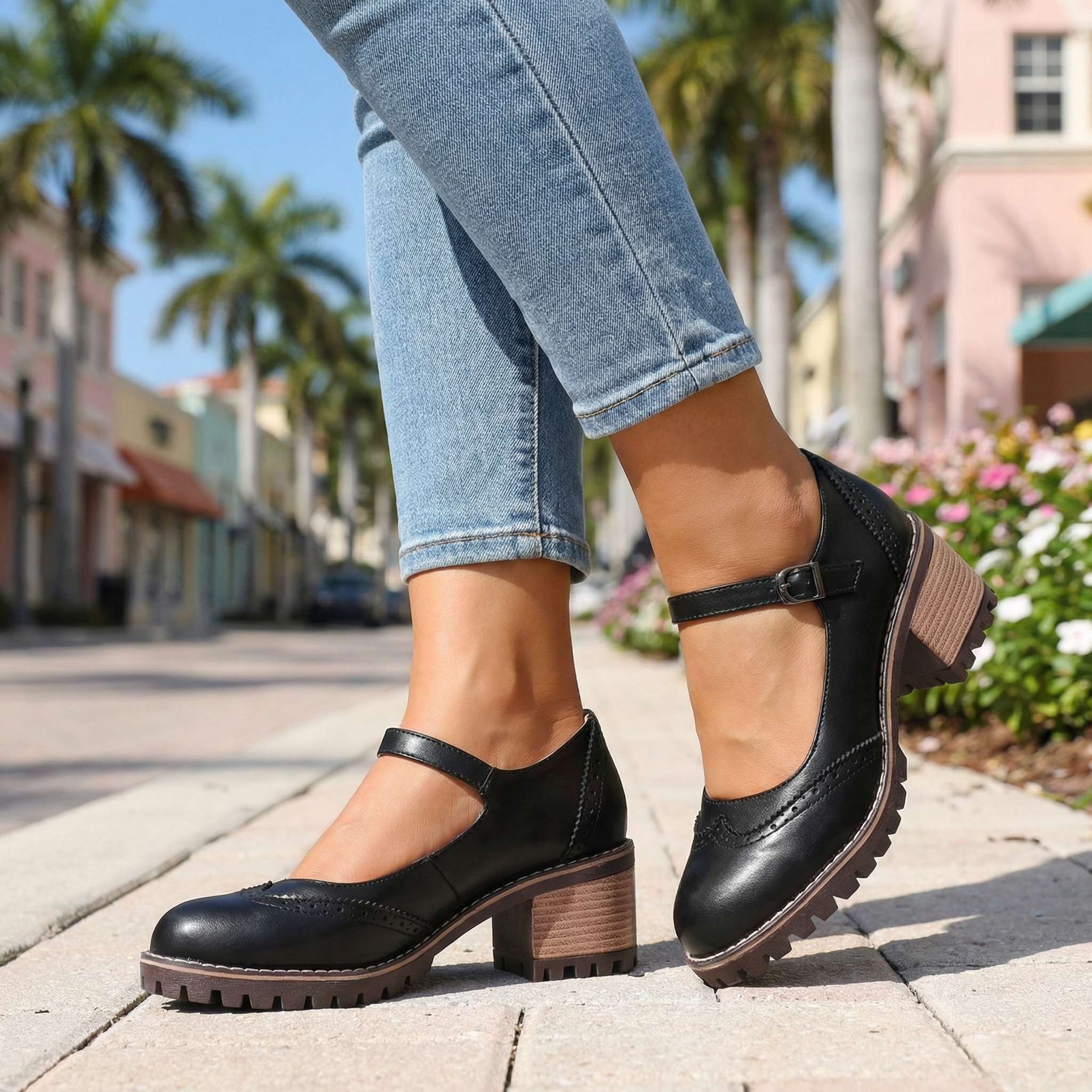 Marie™ | T-Strap Mary Jane Block Heels