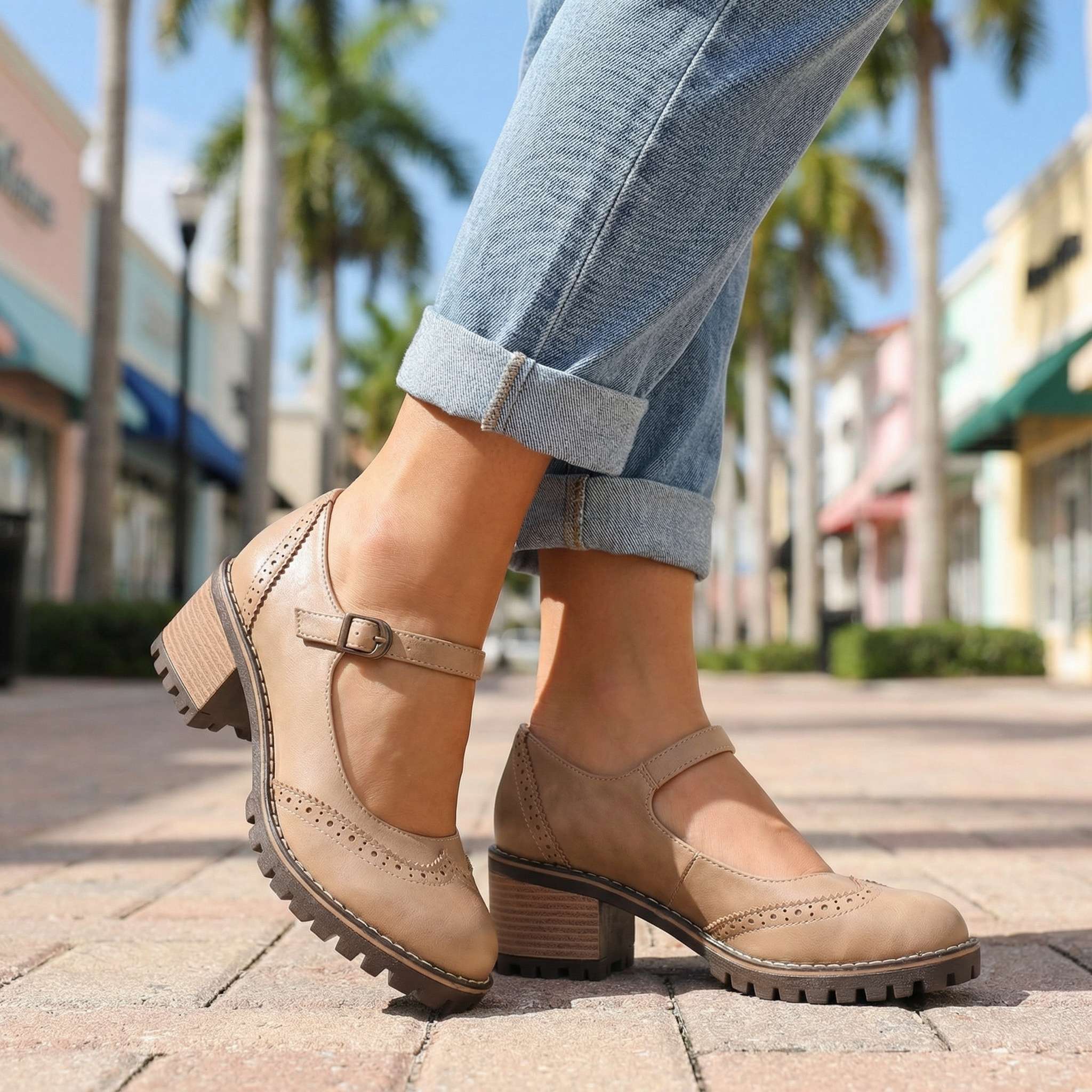 Marie™ | T-Strap Mary Jane Block Heels