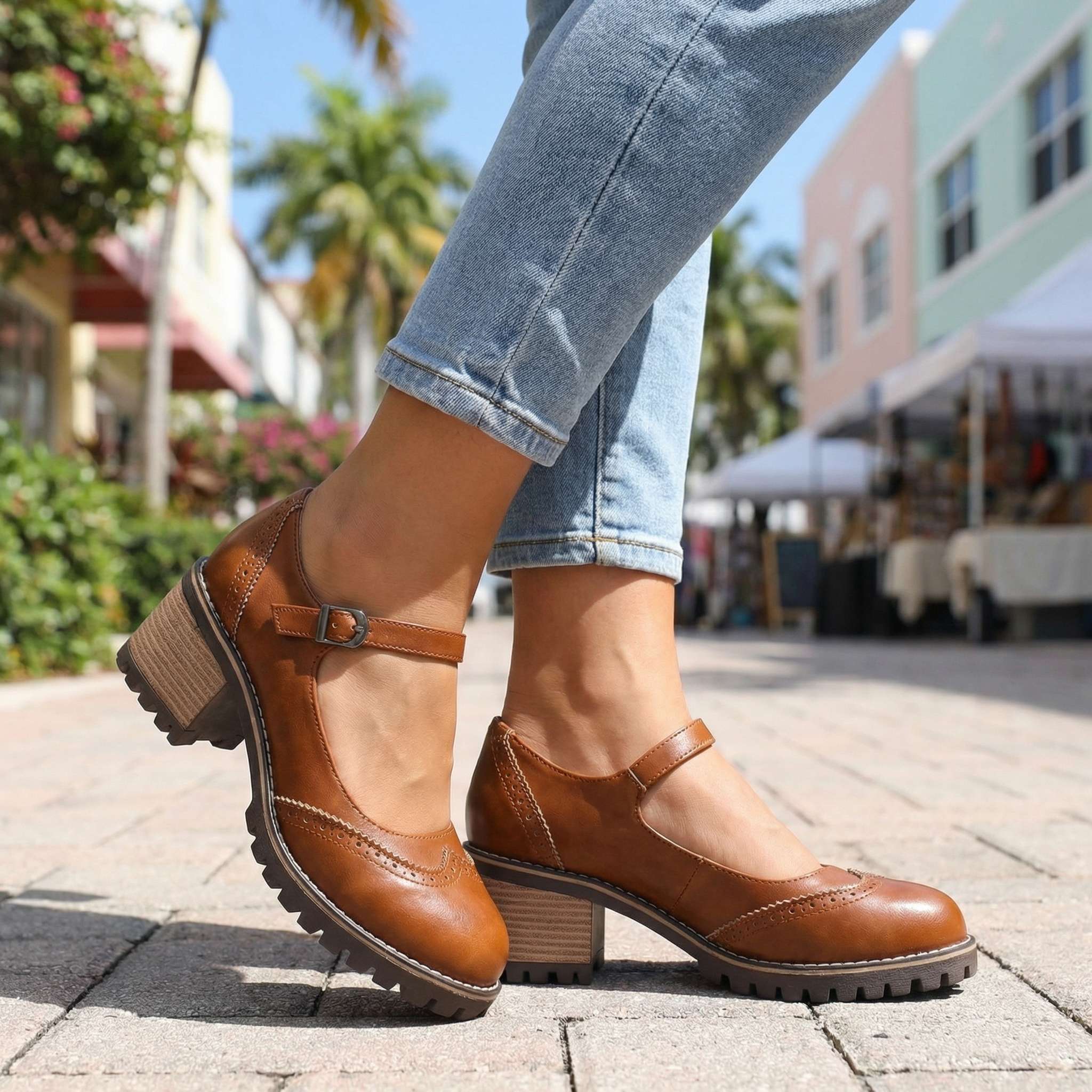 Marie™ | T-Strap Mary Jane Block Heels
