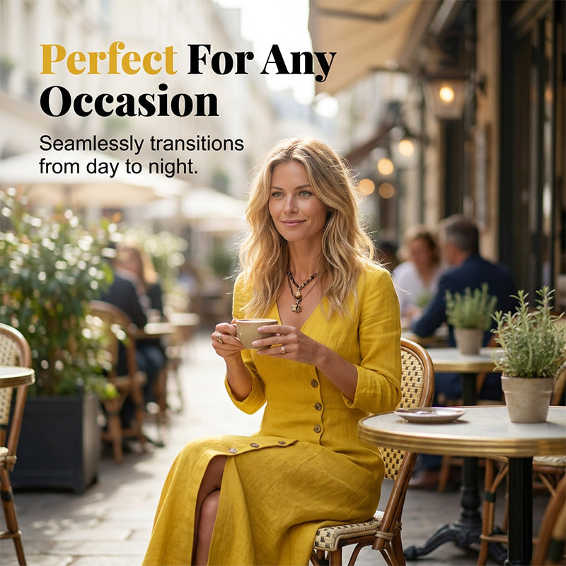 Vintage Asymmetric Button Maxi Dress
