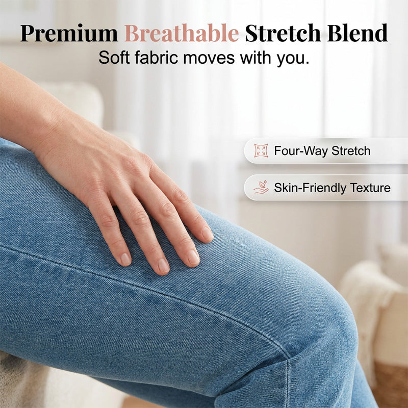 Mid-Rise Stretch Denim Capri Trousers