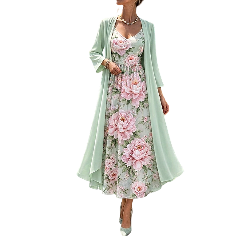 Floral Two-Piece Dress Set