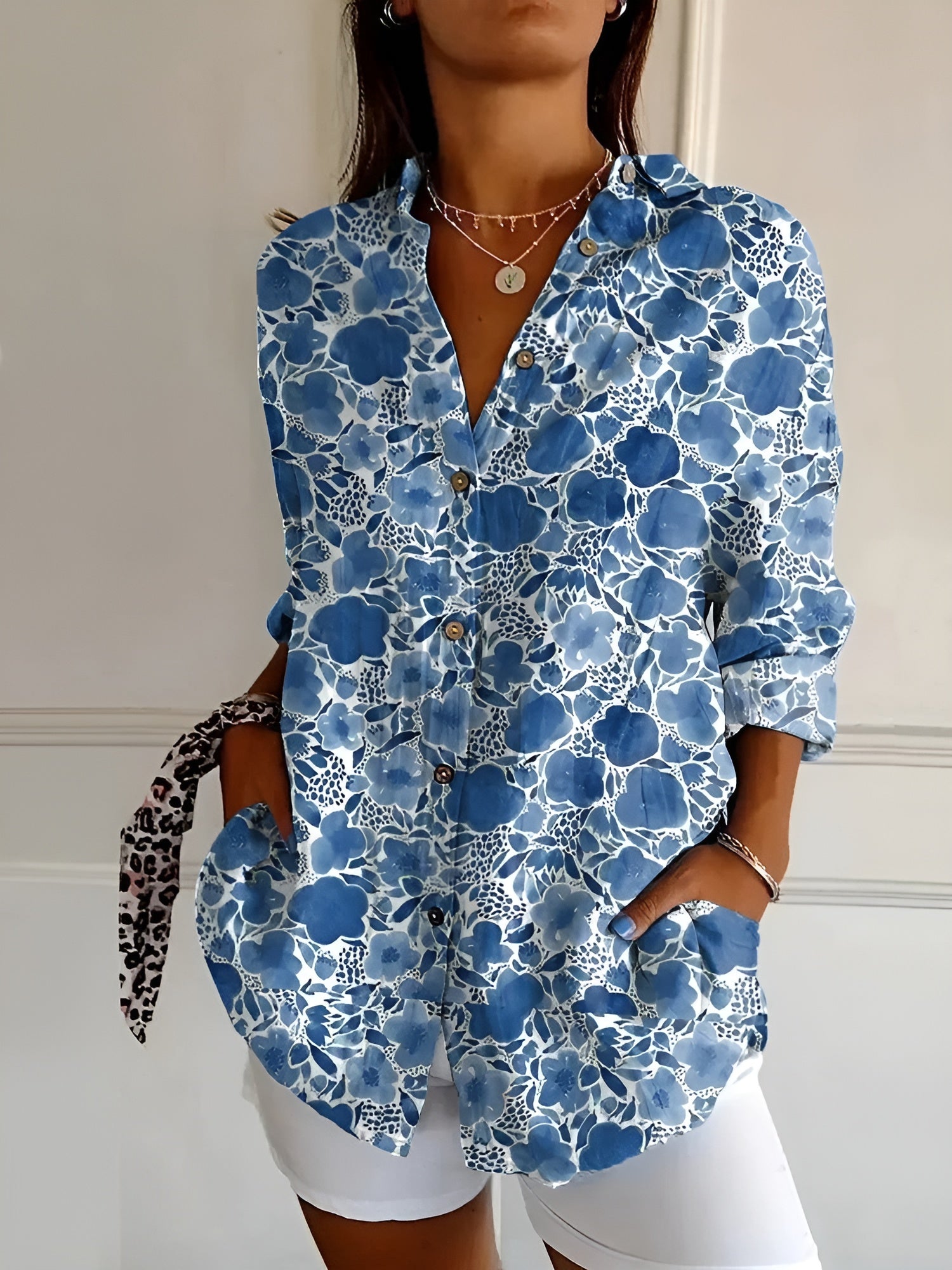 Ella | Women’s Floral Button-Front Blouse
