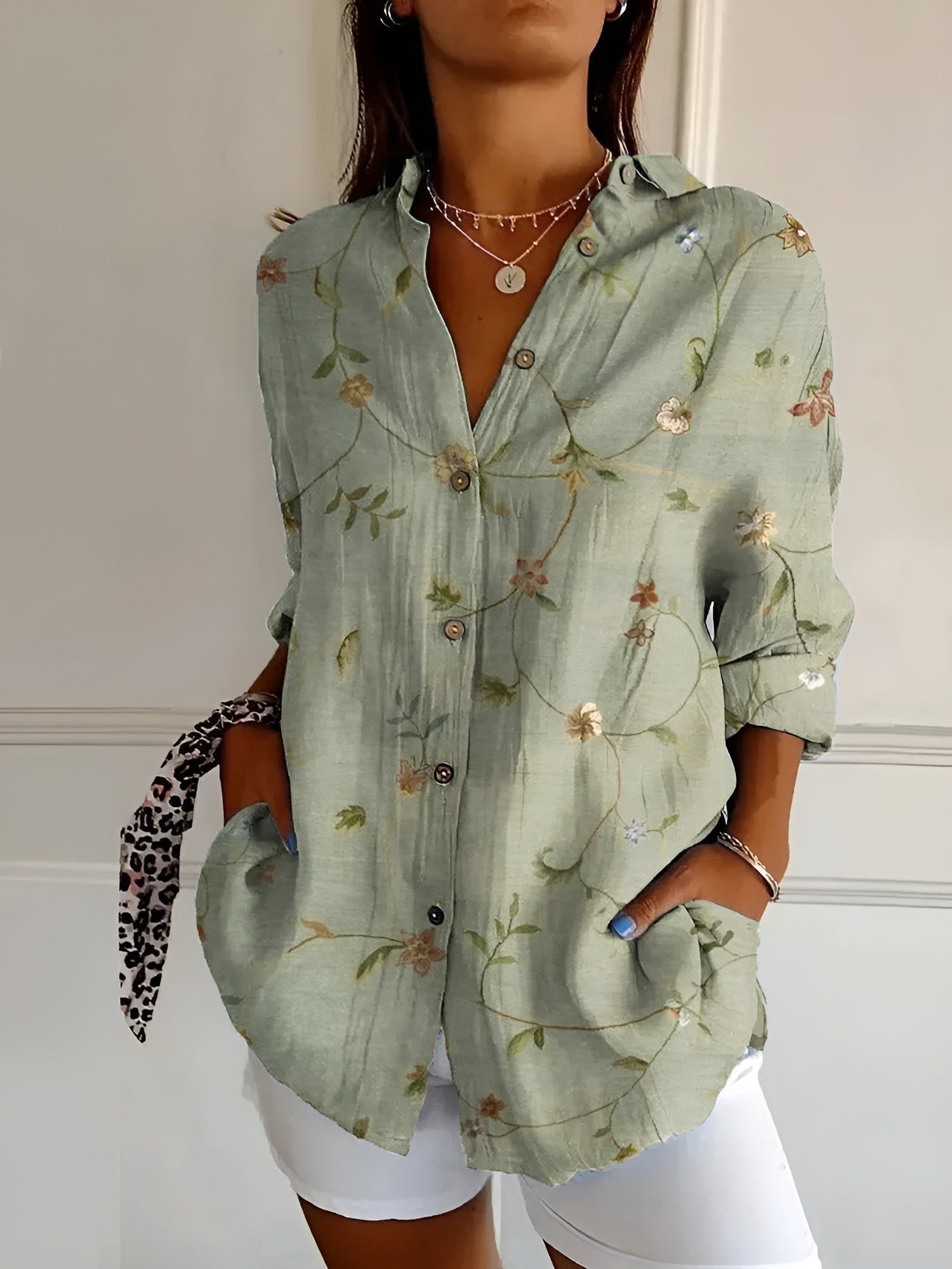 Ella | Women’s Floral Button-Front Blouse