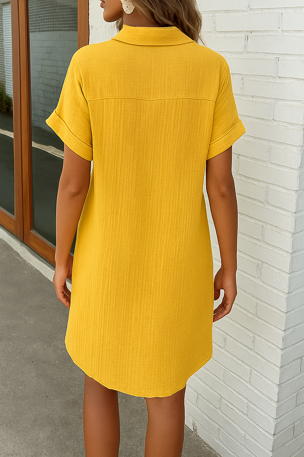 Mary - Monaco Women's Button Down Polo Style Shirt Dress