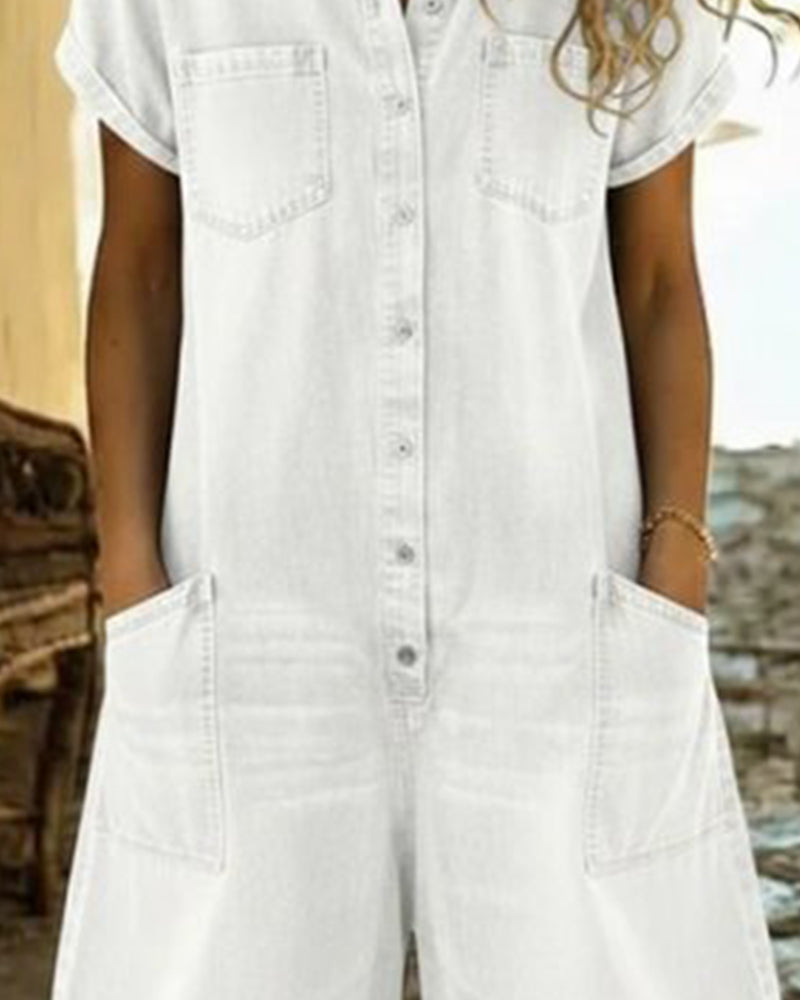 Lily™ Button-Up Denim Jumpsuit
