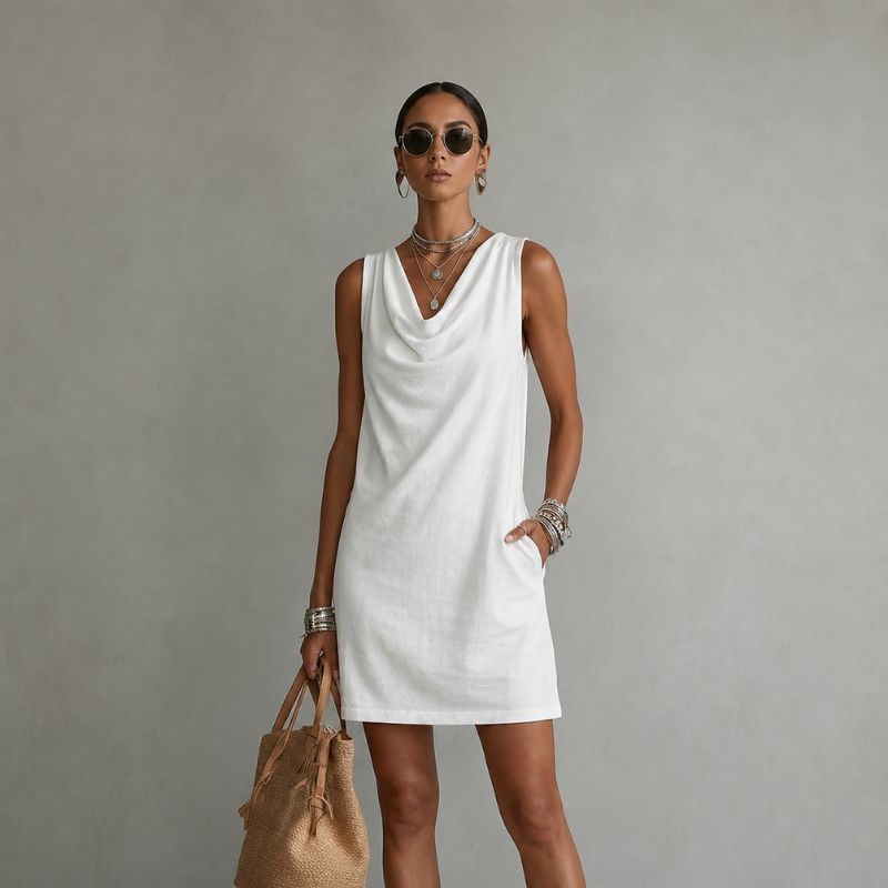 Grace | Sleeveless Draped Dress